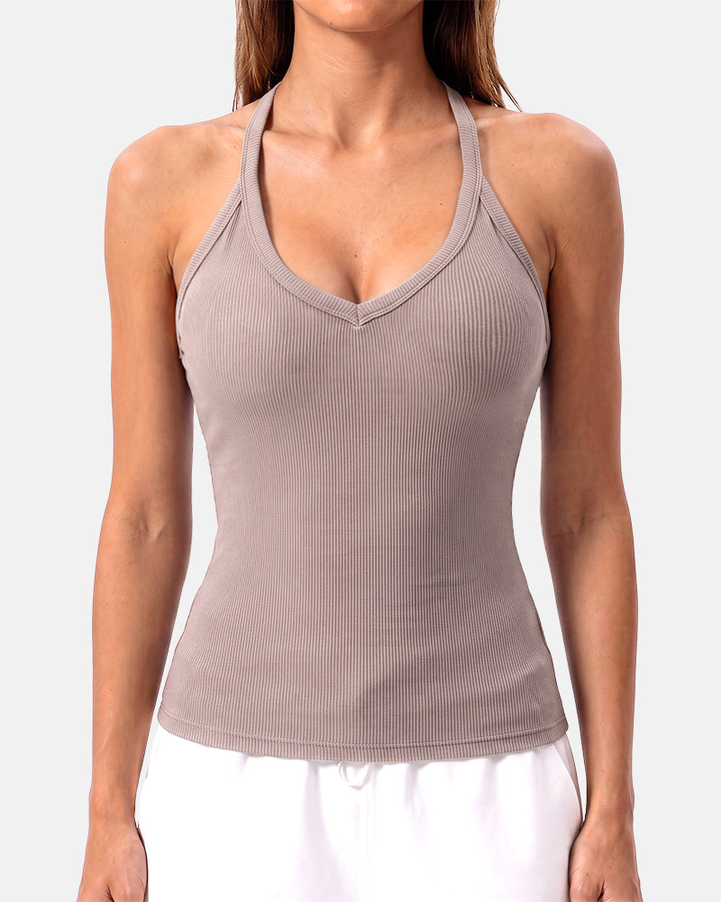 Camisetas sin mangas con tirantes finos, bordado troquelado y cuello redondo