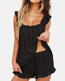 Flirty Ruffle Buttery-Soft Dainty Pajama Set