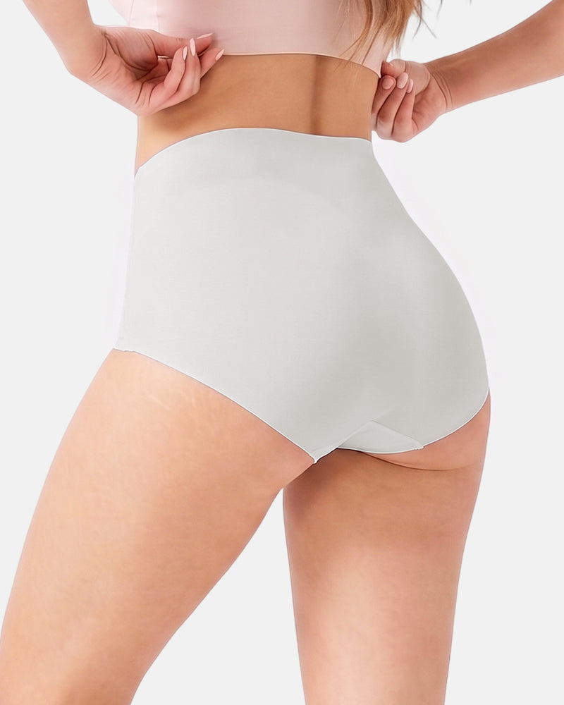 Braguitas de control de abdomen de cintura alta sin costuras de seda helada