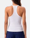Camisetas sin mangas con tirantes finos, bordado troquelado y cuello redondo