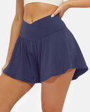 Women 2 in 1 Flowy Athletic Shorts with Pockets