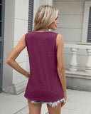 Camiseta sin mangas con cuello en V para mujer, corte holgado, básica