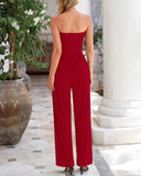 Summer Ribbed Knit Matching Set – Tube Top & Wide Leg Pants