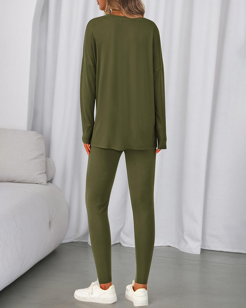 2026 Conjunto Informal de Descanso Camisas Extragrandes Leggings a Juego