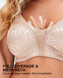 Women's Full Coverage Non Padded Wireless Bra Plus Size Minimizer Bras
