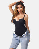 Sexy Back Lace-up Thong Seamless Corset Bodysuit