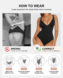 Deep V Neck Tummy Control Thong Bodysuit