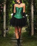 Lace Up Boned Overbust Corset Bustier