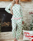 Cozy Christmas Pajama Set — Tree & Bow Print Two-Piece Loungewear