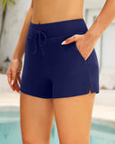 Conjunto de Tankini Deportivo con Control Abdominal y Pantalones Cortos con Bolsillos