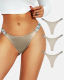 Womens Sexy Rhinestone Thongs 3-Pack