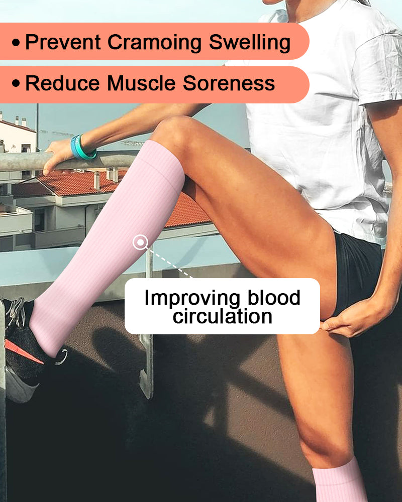 6-Pair Compression Socks — All-Day Support for Work, Running & Recovery