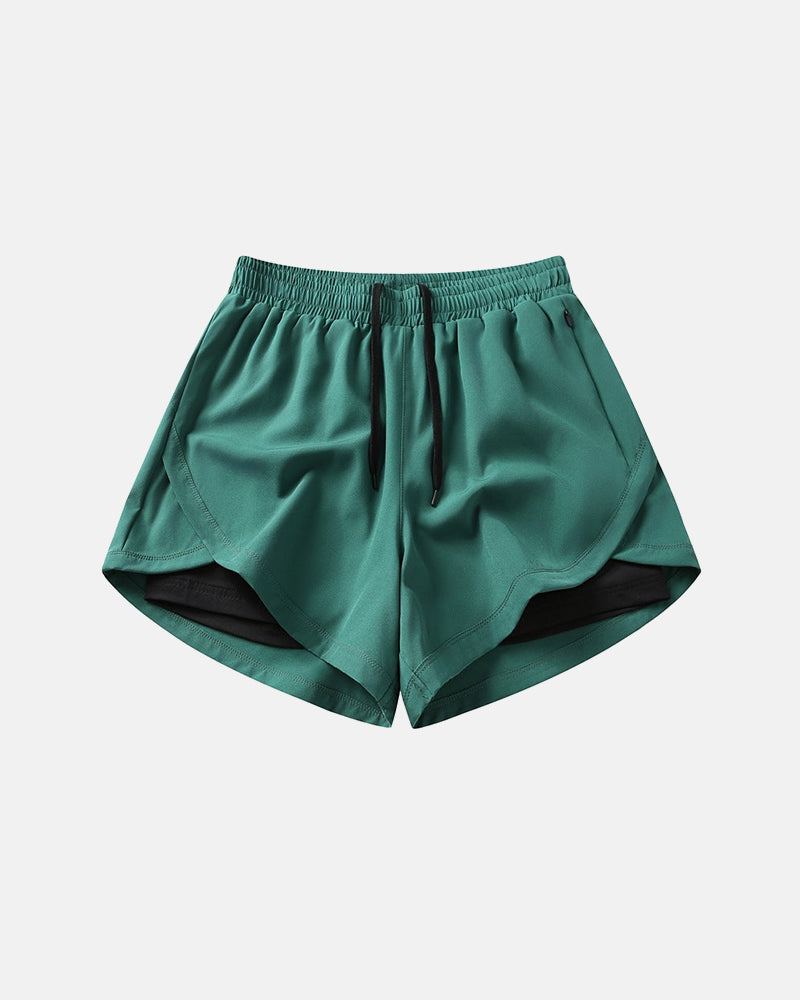 Pantalones cortos casuales de verano de dos piezas simuladas deportivos