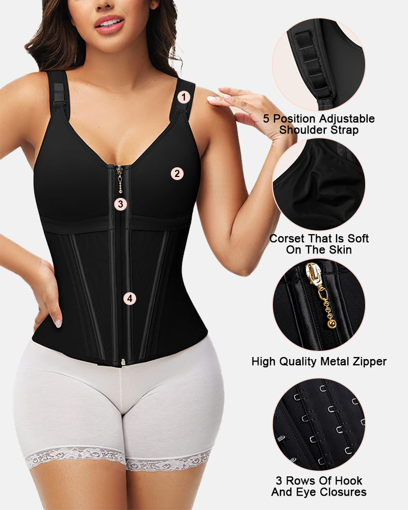 Double-Layer Tummy Control Waist Shaper Vest With Bra