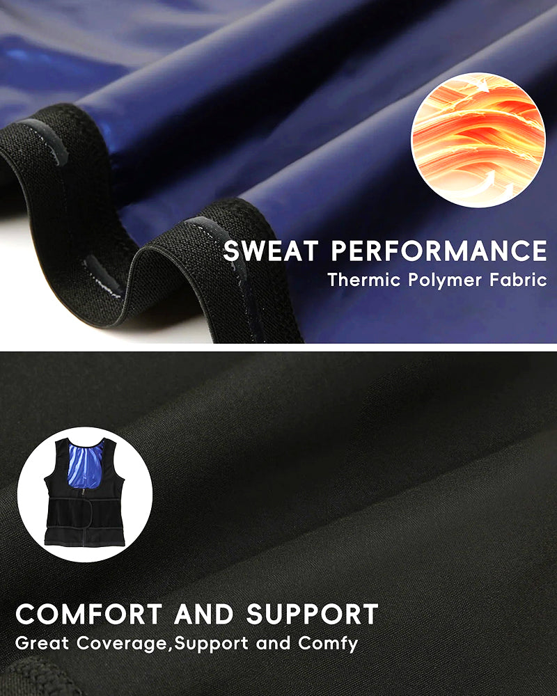 Camiseta sin mangas de sauna ajustable para mujer con retención de calor y control de abdomen