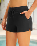 Conjunto de Tankini Deportivo con Control Abdominal y Pantalones Cortos con Bolsillos