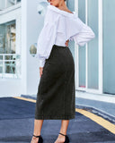 The All-Seasons High Waisted Button Front Denim Skirt