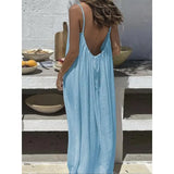 Vestido camisero sin espalda de color liso para mujer