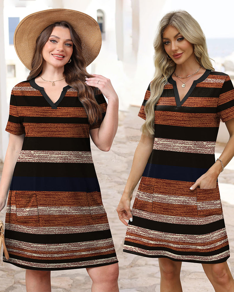 Vestido midi con cuello en V, suave como la mantequilla, favorecedor y con bolsillos