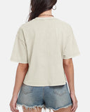 Oversized Vintage Acid Wash Cotton Cropped T Shirts