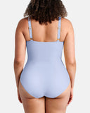 Traje de baño de una pieza con control de abdomen y escote en V profundo