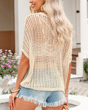 Crochet Hollow-Out Pullover Cover-Up Top