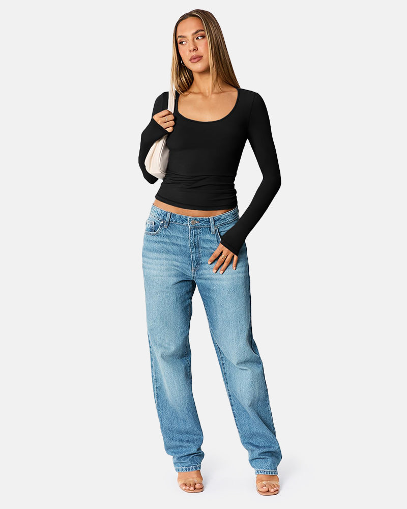 Slim-Fit Square Neck Top