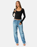 Slim-Fit Square Neck Top