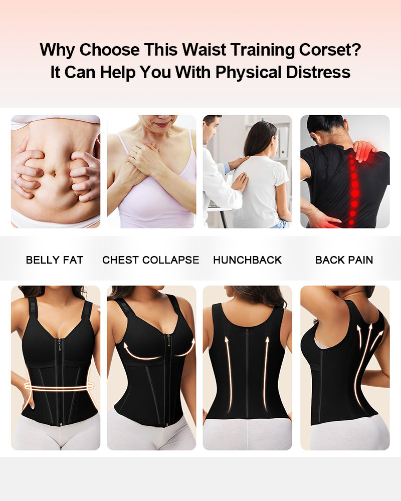Double-Layer Tummy Control Waist Shaper Vest With Bra
