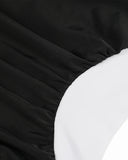 Plus Size Full Coverage Tummy Control Retro Color Block Swimwear