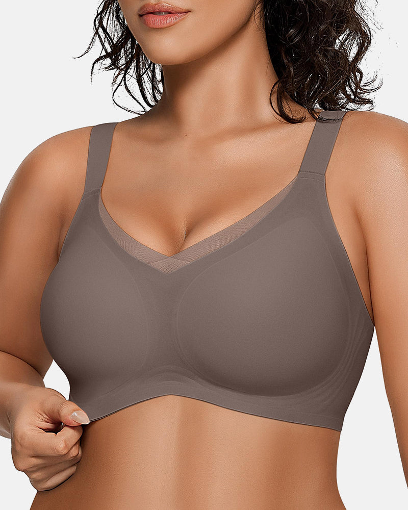 V Mesh Seamless Push-Up Wireless Bra