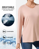 Women’s V-Neck Long Sleeve Casual Top — Loose Fit Basic Tee
