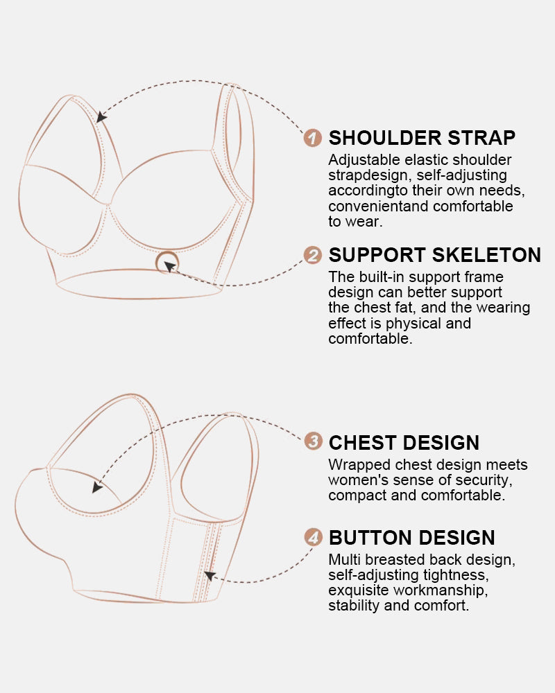 Full Back Coverage Bra Shape Plus Size Support Adjustable Straps