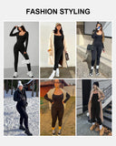 Stretchy Ribbed Seamless Jumpsuit with Integrated Support