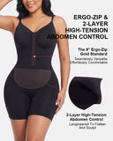 Seamless Zip-Up Bodysuit with Bonded Panel for Tummy Control