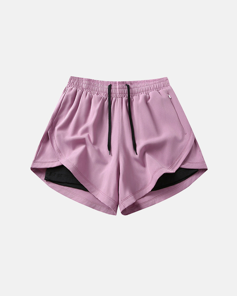Pantalones cortos casuales de verano de dos piezas simuladas deportivos