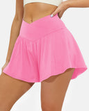 Women 2 in 1 Flowy Athletic Shorts with Pockets