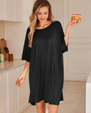 Soft Bamboo Sleepshirt with Pocket Plus Size S-6XL