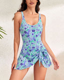 Vestido de baño control de abdomen con nudo modesto