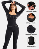 Stretchy Ribbed Seamless Jumpsuit with Integrated Support