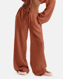 Women's Solid Pocket Pants Wide Leg