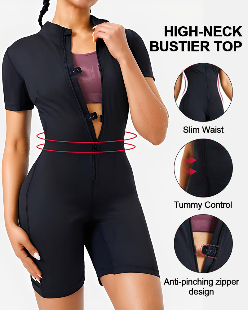 Camiseta sin mangas de sauna ajustable para mujer con retención de calor y control de abdomen