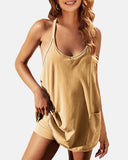 Women's Sleeveless Mini Dress with Built-in Shorts