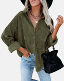 Oversized Boyfriend Corduroy Button Down Shirt