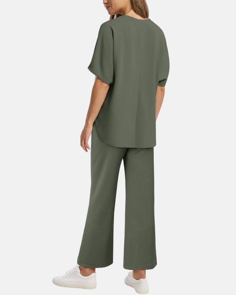 Conjunto de Salón Relax AERIA™ – Edición Pantalones de Pierna Ancha