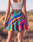 Women's Summer Flowy Ruffle Mini Skorts with Built-in Shorts & Pockets