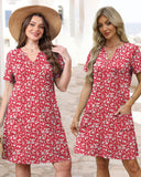Vestido midi con cuello en V, suave como la mantequilla, favorecedor y con bolsillos