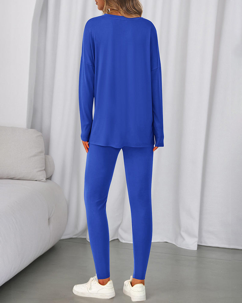 2026 Conjunto Informal de Descanso Camisas Extragrandes Leggings a Juego