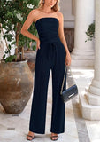 Summer Ribbed Knit Matching Set – Tube Top & Wide Leg Pants