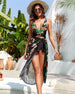 Black Swimsuit and Sarong